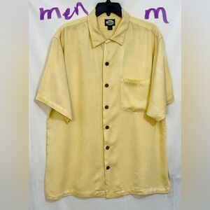 Tommy Bahama Men's Yellow Short Sleeve Button Down Shirt